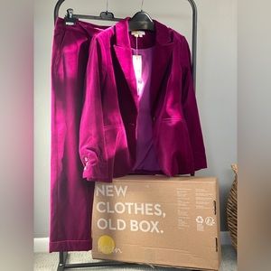 Boden Siddal Vevlet Suit Set in Purple